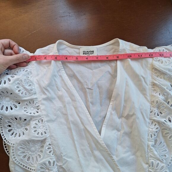 Claudie PIERLOT White Cotton Wrap Shirt - Picture 8 of 12